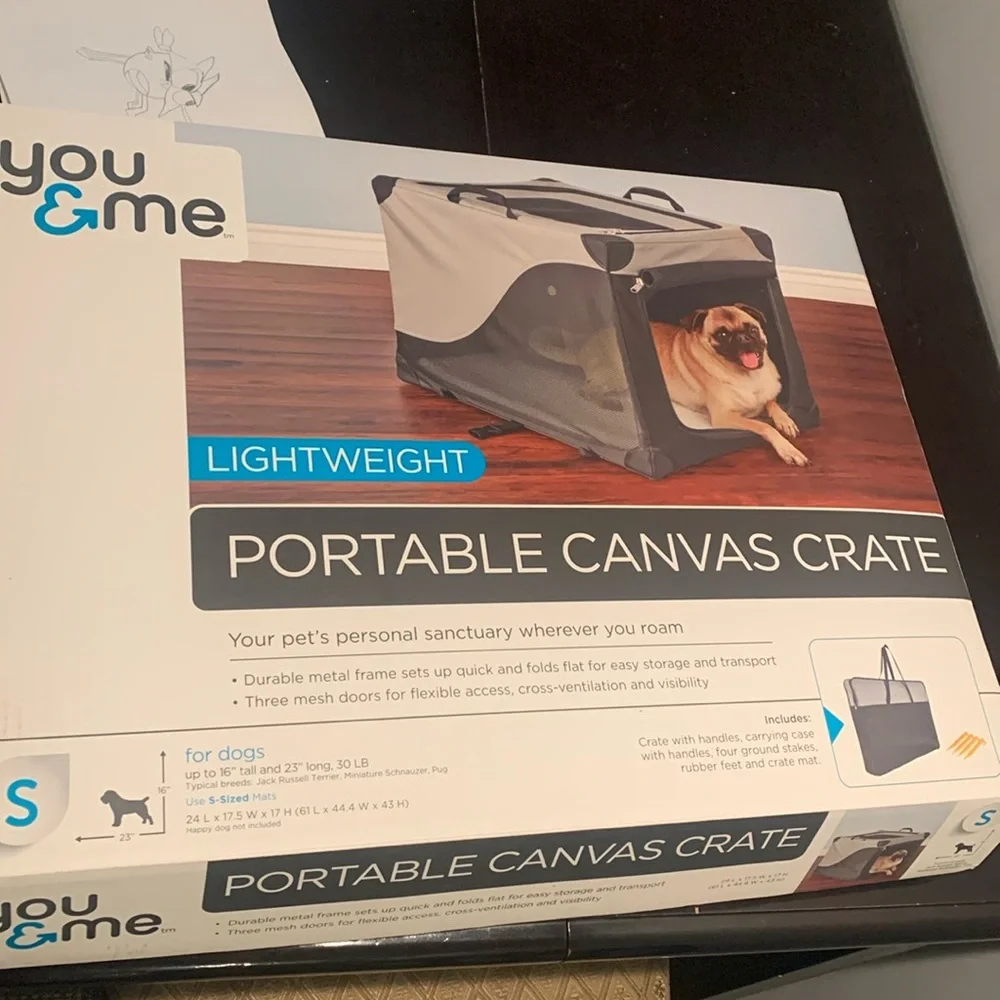Lightweight canvas portable pet crate size small